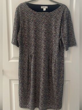Christopher Banks Navy and Pink Patterned Dress/ pullover/ shortsleeve